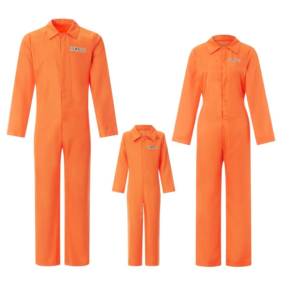 3953 Prisoner Costumes Prison Jumpsuit Jail Overalls Family Cosplay